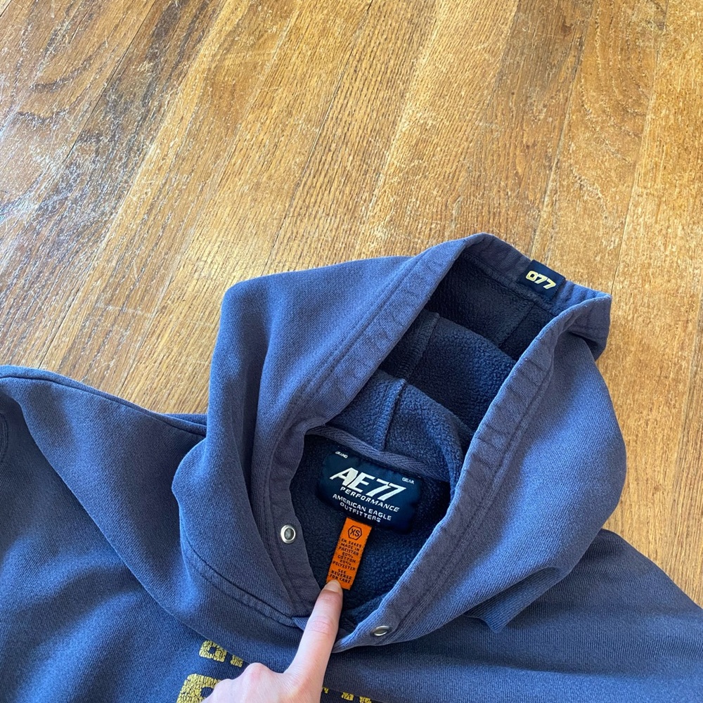 American Eagle Outfitters Vintage Blue Logo Hoodie - Picture 3 of 6